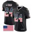 Nike Las Vegas Raiders #24 Marshawn Lynch Black Mens Stitched NFL Limited Rush USA Flag Jersey