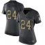 Nike Atlanta Falcons #24 Devonta Freeman Black Womens Stitched NFL Limited 2016 Salute to Service Jersey
