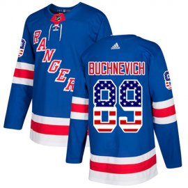 Adidas New York Rangers #89 Pavel Buchnevich Royal Blue Home Authentic USA Flag Stitched Youth NHL Jersey
