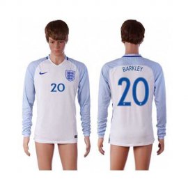 England #20 Barkley Home Long Sleeves Soccer Country Jersey