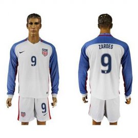 USA #9 Zardes Home Long Sleeves Soccer Country Jersey