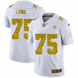 Las Vegas Raiders #75 Howie Long Mens Nike Flocked Leopard Print Vapor Limited NFL Jersey White
