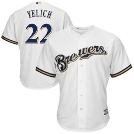 Milwaukee Brewers #22 Christian Yelich White Cool Base Stitched Youth MLB Jersey