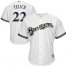 Milwaukee Brewers #22 Christian Yelich White Cool Base Stitched Youth MLB Jersey