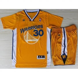 Golden State Warriors 30 Stephen Curry Yellow Revolution 30 Swingman NBA Jerseys Shorts NBA Suits Cheap
