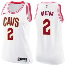 Womens Nike Cleveland Cavaliers #2 Collin Sexton White Pink NBA Swingman Fashion Jersey