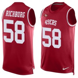 Nike San Francisco 49ers #58 Weston Richburg Red Team Color Mens Stitched NFL Limited Tank Top Jersey