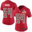 Nike Tampa Bay Buccaneers #54 Lavonte David Red Womens Super Bowl LV Bound Stitched NFL Limited Rush Jersey