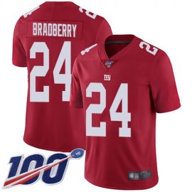 Nike New York Giants #24 James Bradberry Red Mens Stitched NFL Limited Inverted Legend 100th Season Jersey