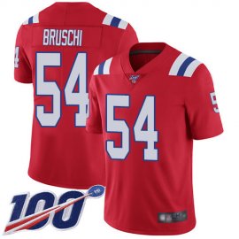 Nike New England Patriots #54 Tedy Bruschi Red Alternate Mens Stitched NFL 100th Season Vapor Limited Jersey
