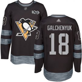 Adidas Pittsburgh Penguins #18 Alex Galchenyuk Black 1917-2017 100th Anniversary Stitched NHL Jersey