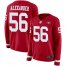 Nike San Francisco 49ers #56 Kwon Alexander Red Team Color Womens Stitched NFL Limited Therma Long Sleeve Jersey
