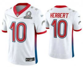Mens Los Angeles Chargers #10 Justin Herbert White 2022 Pro Bowl Vapor Untouchable Stitched Limited Jersey