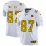 Kansas City Chiefs #87 Travis Kelce Mens Nike Flocked Leopard Print Vapor Limited NFL Jersey White