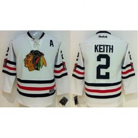 Chicago Blackhawks #2 Duncan Keith White 2015 Winter Classic Stitched Youth NHL Jersey