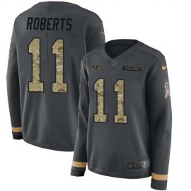 Nike Baltimore Ravens #11 Seth Roberts Anthracite Salute to Service Womens Stitched NFL Limited Therma Long Sleeve Jersey