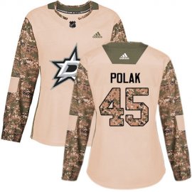 Adidas Dallas Stars #45 Roman Polak Camo Authentic 2017 Veterans Day Womens Stitched NHL Jersey