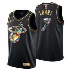 Miami Miami Heat #7 Kyle Lowry Mens Golden Edition Diamond Logo 2021/22 Swingman Jersey – Black Mens