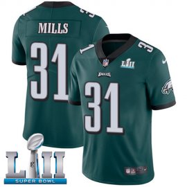 Nike Philadelphia Eagles #31 Jalen Mills Midnight Green Team Color Super Bowl LII Mens Stitched NFL Vapor Untouchable Limited Jersey