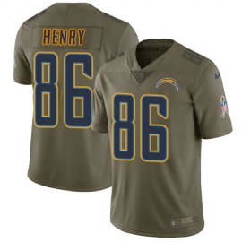 Nike Los Angeles Chargers #86 Hunter Henry Olive Mens Stitched NFL Limited 2017 Salute to Service Jersey