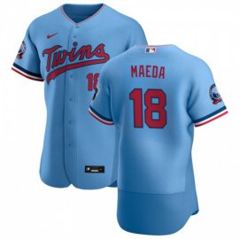 Minnesota Twins #18 Kenta Maeda Mens Nike Light Blue Alternate 2020 60th Season Authentic Team MLB Jersey