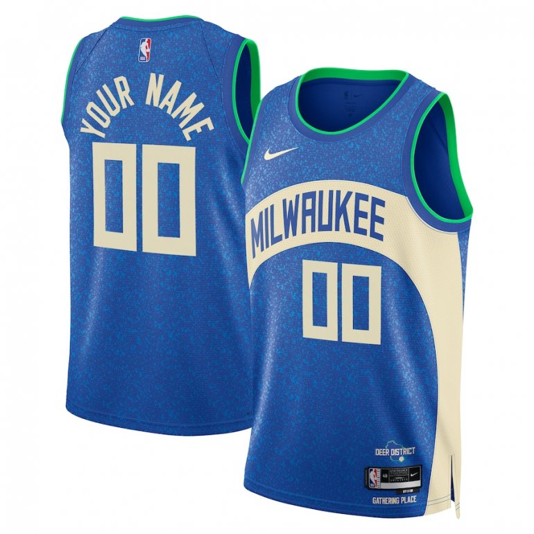 Milwaukee Bucks Nike Unisex 2023/24 Custom Swingman Jersey – Royal – City Edition