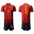 Spain #5 Sergio Home Soccer Country Jersey