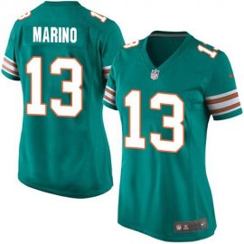 Nike Miami Dolphins #13 Dan Marino Aqua Green Alternate Womens Stitched NFL Elite Jersey