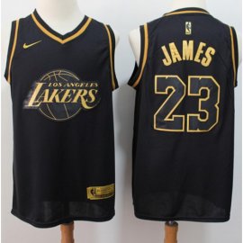 Lakers #23 LeBron James Black/Gold Basketball Swingman Limited Edition Jersey