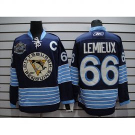 Pittsburgh Penguins #66 Mario Lemieux Stitched Dark Blue 2011 Winter Classic Vintage NHL Jersey