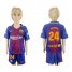 Barcelona #24 Mathieu Home Kid Soccer Club Jersey