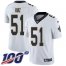 Nike New Orleans Saints #51 Cesar Ruiz White Mens Stitched NFL 100th Season Vapor Untouchable Limited Jersey