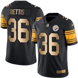 Nike Pittsburgh Steelers #36 Jerome Bettis Black Mens Stitched NFL Limited Gold Rush Jersey