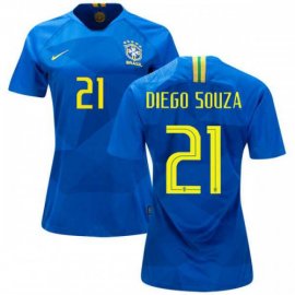 Womens Brazil #21 Diego Souza Away Soccer Country Jersey