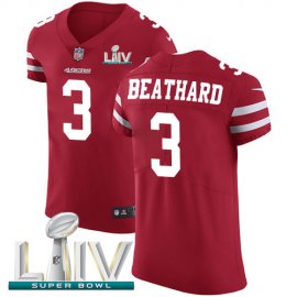 Nike San Francisco 49ers #3 C.J. Beathard Red Super Bowl LIV 2020 Team Color Mens Stitched NFL Vapor Untouchable Elite Jersey