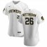 Milwaukee Brewers #26 Jacob Nottingham Mens Nike White Home 2020 Authentic Player MLB Jersey