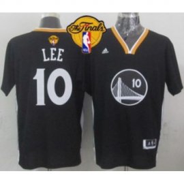 Warriors #10 David Lee Black New Alternate The Finals Patch Stitched NBA Jersey
