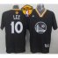 Warriors #10 David Lee Black New Alternate The Finals Patch Stitched NBA Jersey