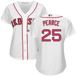Boston Red Sox #25 Steve Pearce White Home Womens Stitched MLB Jersey