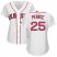 Boston Red Sox #25 Steve Pearce White Home Womens Stitched MLB Jersey