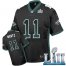 Nike Philadelphia Eagles #11 Carson Wentz Black Alternate Super Bowl LII Youth Stitched NFL Elite Drift Fashion Jersey