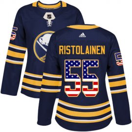 Adidas Buffalo Sabres #55 Rasmus Ristolainen Navy Blue Home Authentic USA Flag Womens Stitched NHL Jersey