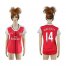 Womens Arsenal #14 Walcott Home Soccer Club Jersey