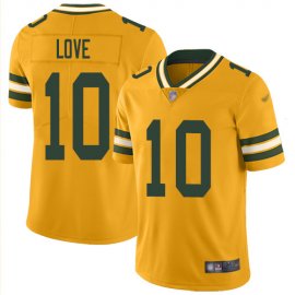 Nike Green Bay Packers #10 Jordan Love Gold Mens Stitched NFL Limited Inverted Legend Jersey