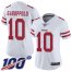 Nike San Francisco 49ers #10 Jimmy Garoppolo White Womens Stitched NFL 100th Season Vapor Limited Jersey