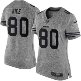 Nike San Francisco 49ers #80 Jerry Rice Gray Womens Stitched NFL Limited Gridiron Gray Jersey