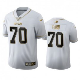 Buffalo Buffalo Bills #70 Cody Ford Mens Nike White Golden Edition Vapor Limited NFL 100 Jersey