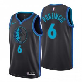 Mens Nike Dallas Mavericks #6 Kristaps Porzingis City Edition Anthracite Jersey