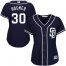 San Diego Padres #30 Eric Hosmer Navy Blue Alternate Womens Stitched MLB Jersey