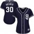 San Diego Padres #30 Eric Hosmer Navy Blue Alternate Womens Stitched MLB Jersey